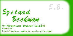szilard beckman business card